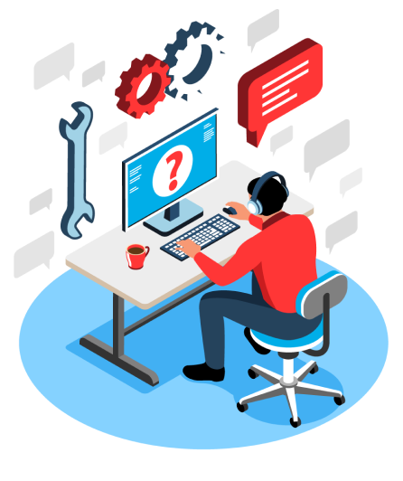 Advanced IT support icon representing microchip and complex technical assistance in the USA